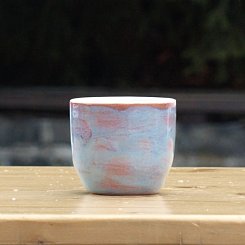 Čajová miska porcelán modrá