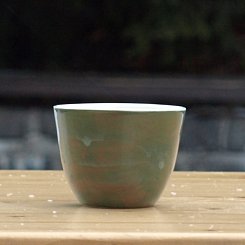 Čajová miska porcelán zelená